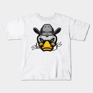 duck in his cowboy hat angry duck Kids T-Shirt